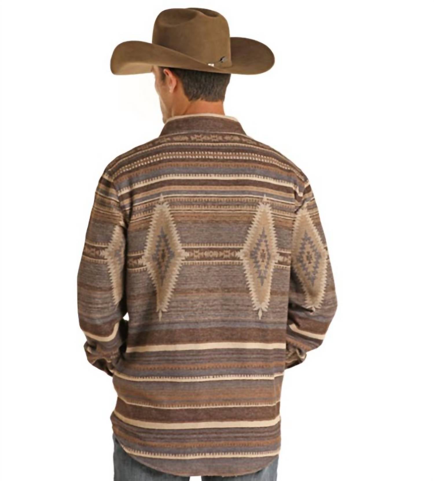 Rock & Roll Denim - Aztec Jacquard Snap Shirt Jacket