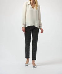 Joseph Ribkoff - Foiled Heavy Knit Slim Fit Trousers