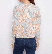 Charlie B - Crew Neck Printed Long Sleeve Sweater