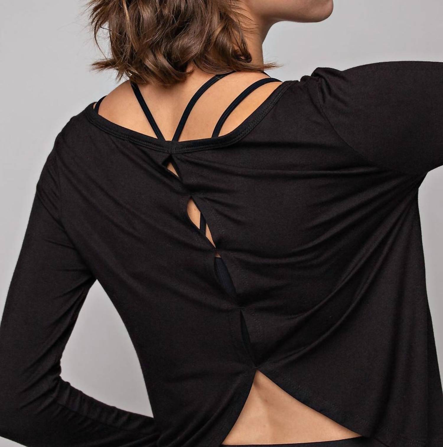 Rae Mode - Long Sleeve Boat Neckline Yoga Top