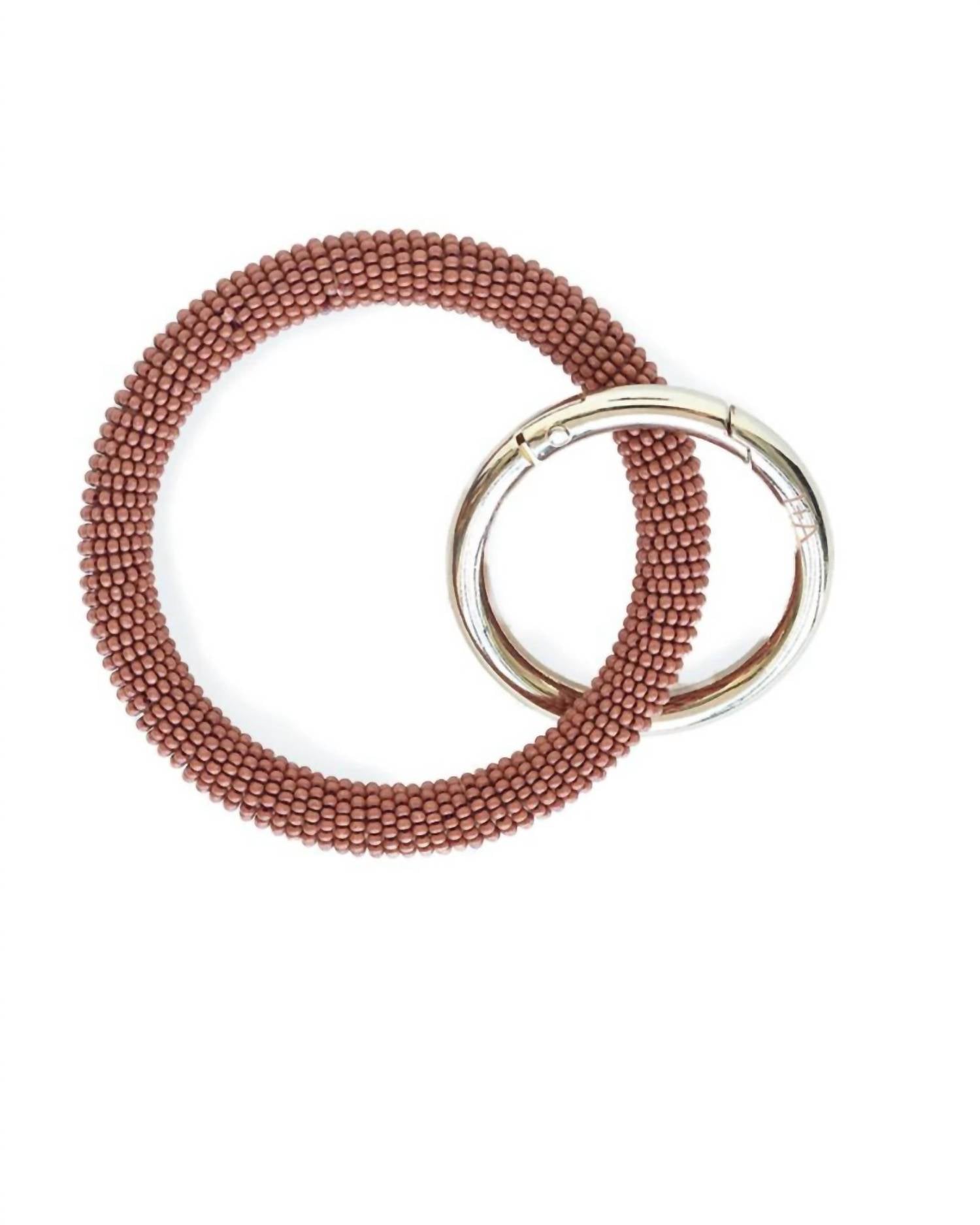 INK+ALLOY Women's Seed Bead Bangle/key Ring in rust - women's accessory - detail view
