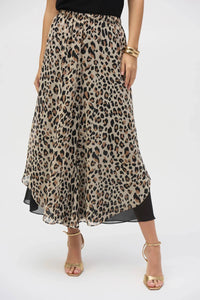 Joseph Ribkoff - Animal Print Chiffon Reversible Culotte Pants
