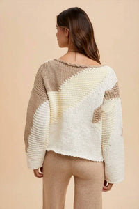 Anniewear - Collette Color Block Drop Shoulder Sweater