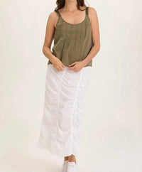 XCVI Shawnee Linen Billowy Tank Top in ripple pigment - women's tank top