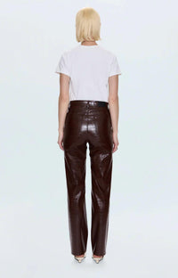 PISTOLA Cassie Super High Rise Straight Leg Pants in tobacco croc - women's jeans - alternate view