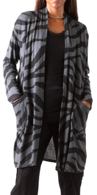 Gigi Moda - Zebra Knit One Size Cardigan