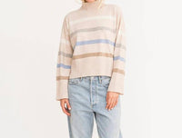 Kerri Rosenthal - Marlow Mock Neck Stripe Sweater