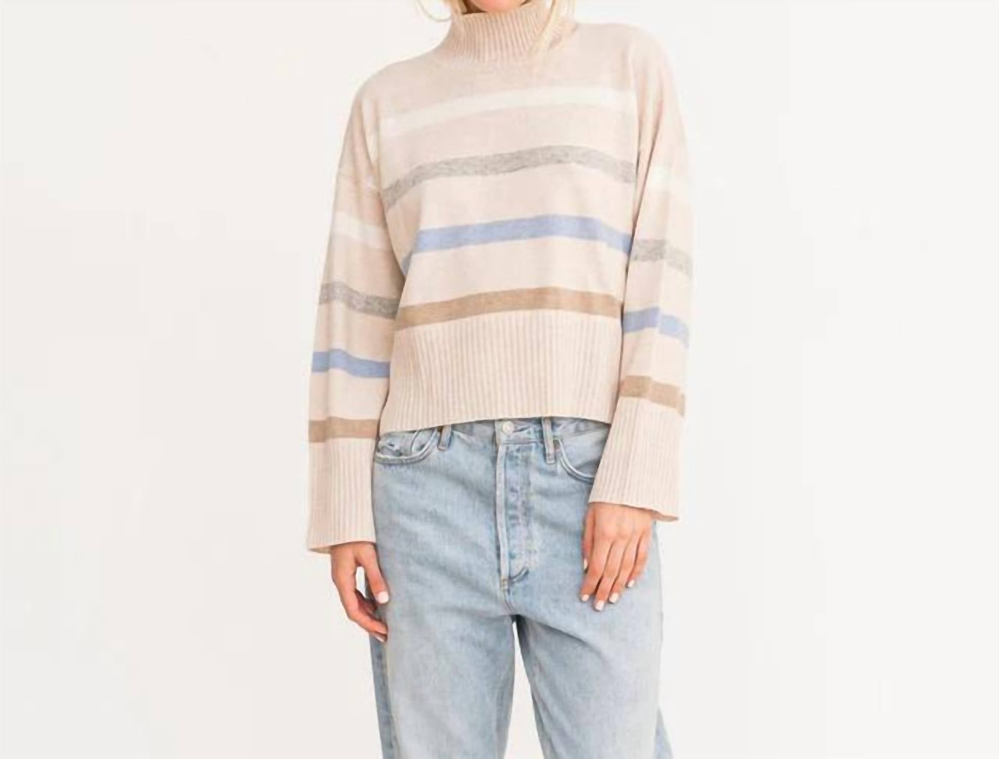 Kerri Rosenthal - Marlow Mock Neck Stripe Sweater