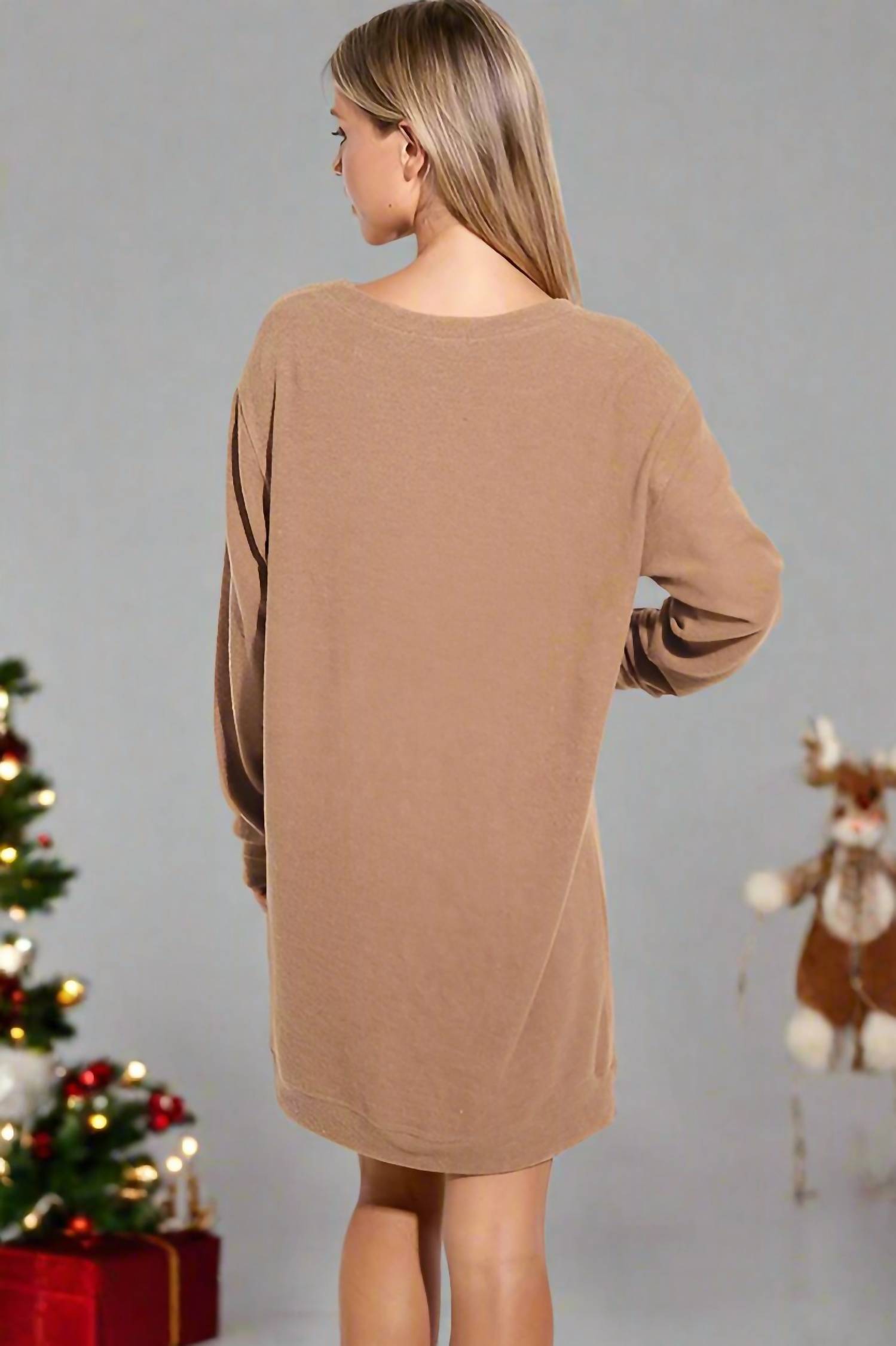 Phil Love - Leopard Trees Dolman Tunic Sweatshirt Dress