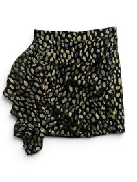 RHODE Hannah Ruffle Mini Skirt in black gold metallic - women's skirt - alternate view