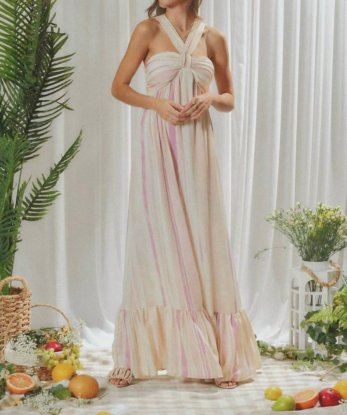 Endless Blu. - Tie Dye Woven Maxi Dress