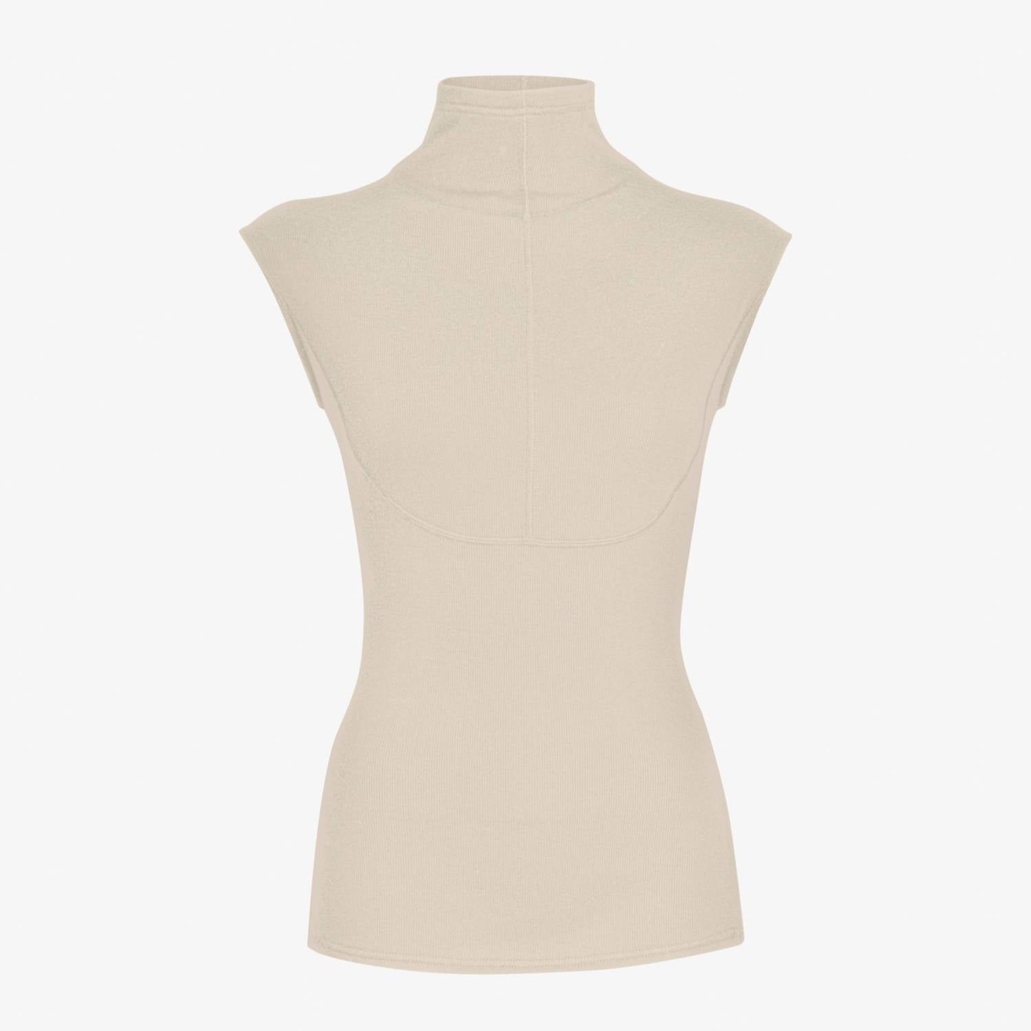 Proenza Schouler Zane Funnel-neck Top in oat melange - women's shirt - view 4