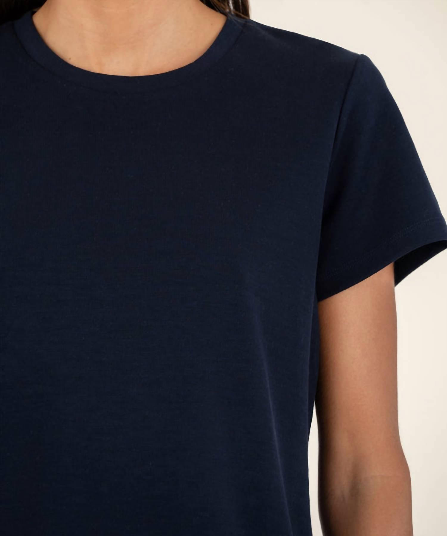 KUT FROM THE KLOTH Remington Scoop Neck Top in navy - women's t-shirt - view 4