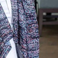 Amanda Blu - Women's Printed Tasseled Ruana Wrap Kimono