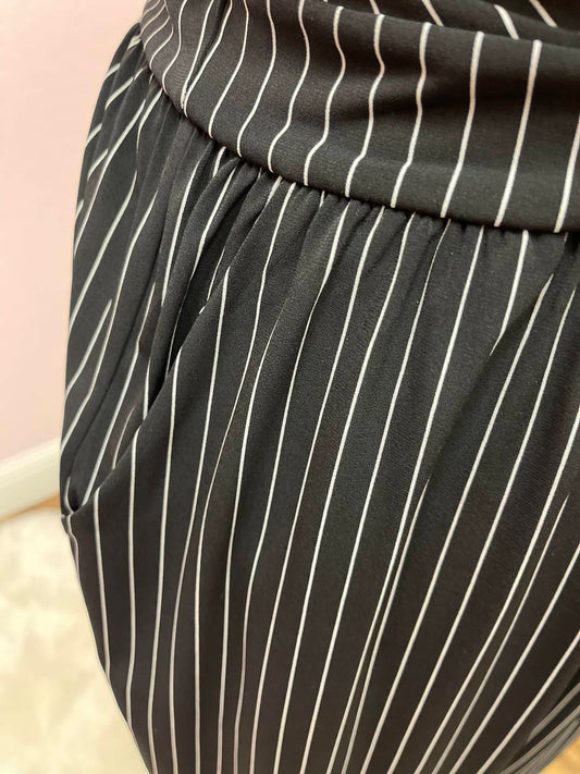 Sleeveless Waist Tie Wide Leg Stripe Jumpsuit