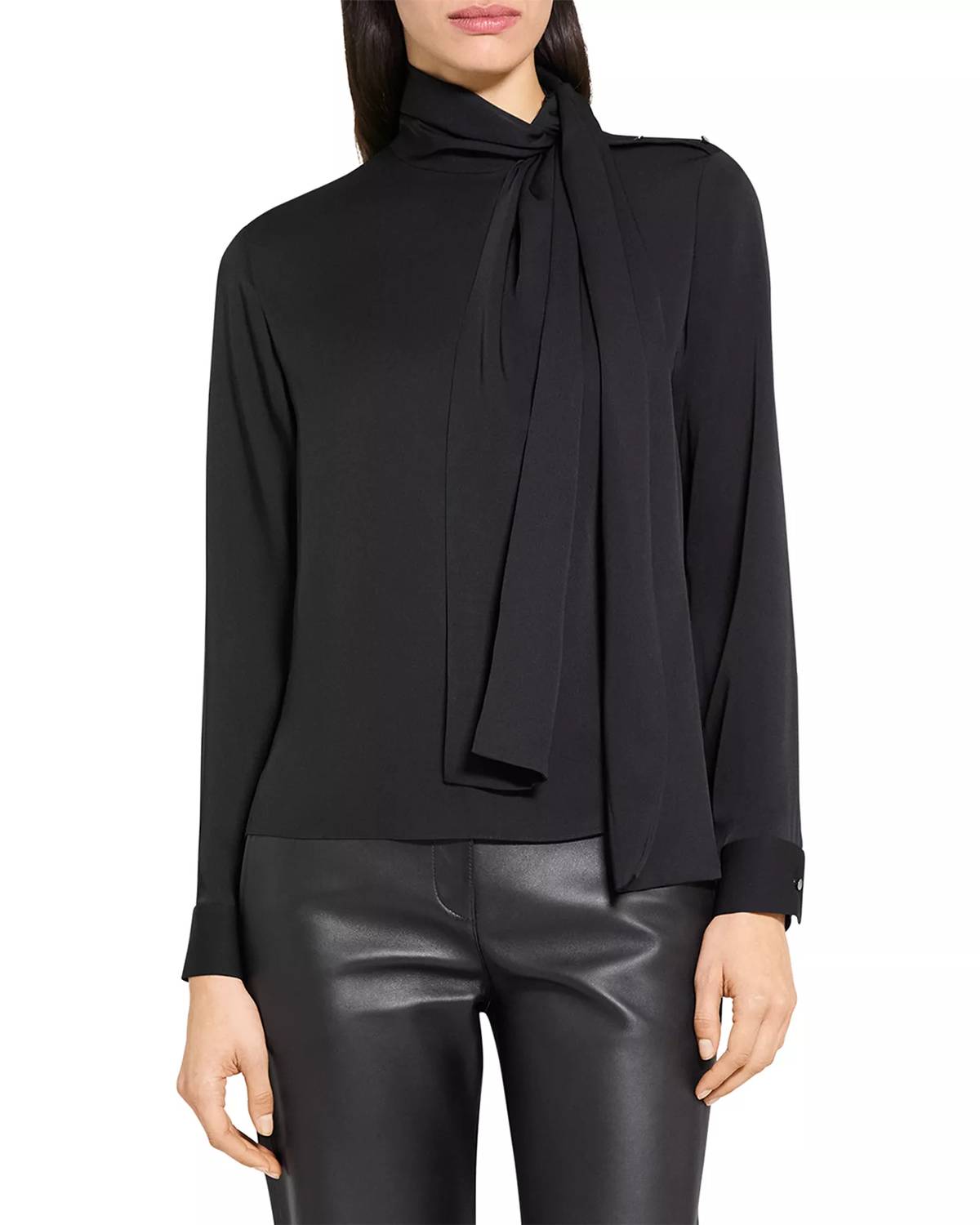 Theory - Side Tie Neck Blouse
