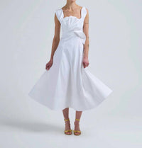Lela Rose - Cotton Poplin Draped Floral Dress