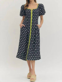 Entro - Polka Dot Midi Dress