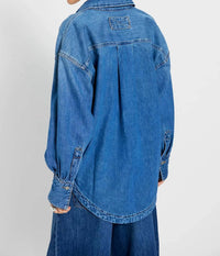 Free People Ashley Shirt in denim - women's shirt - detail view