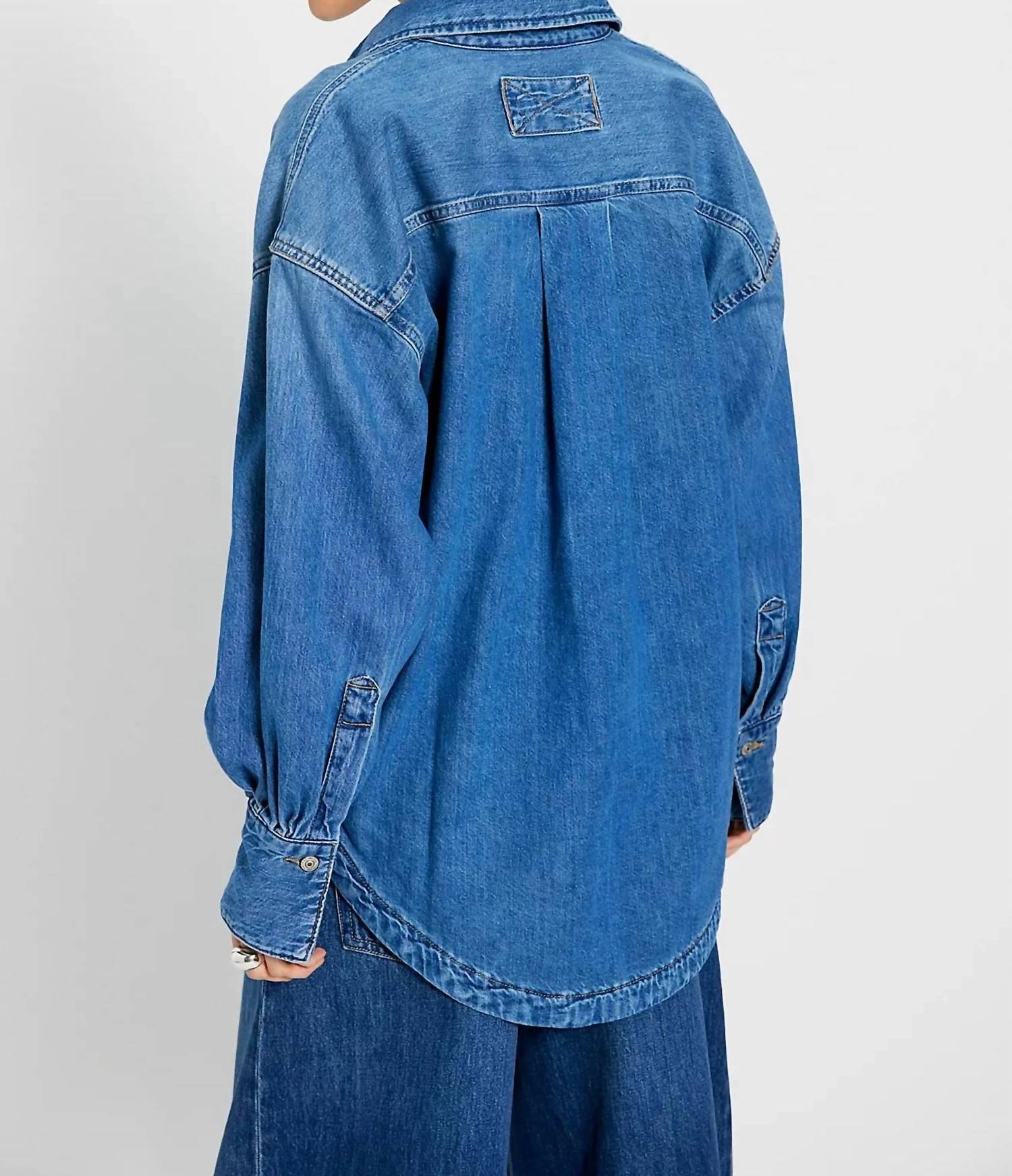 Free People Ashley Shirt in denim - women's shirt - detail view