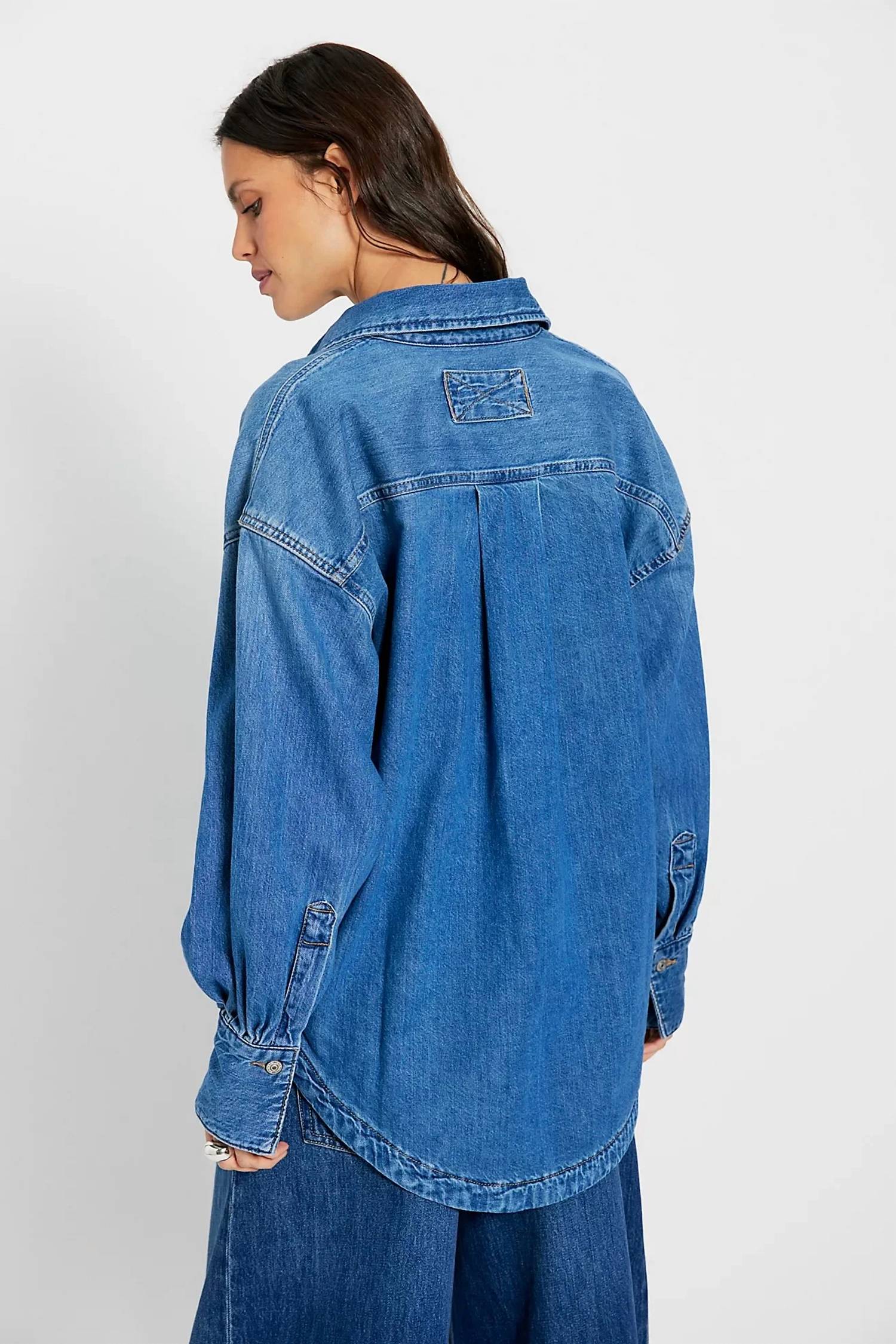 Free People Ashley Shirt in denim - women's shirt - alternate view