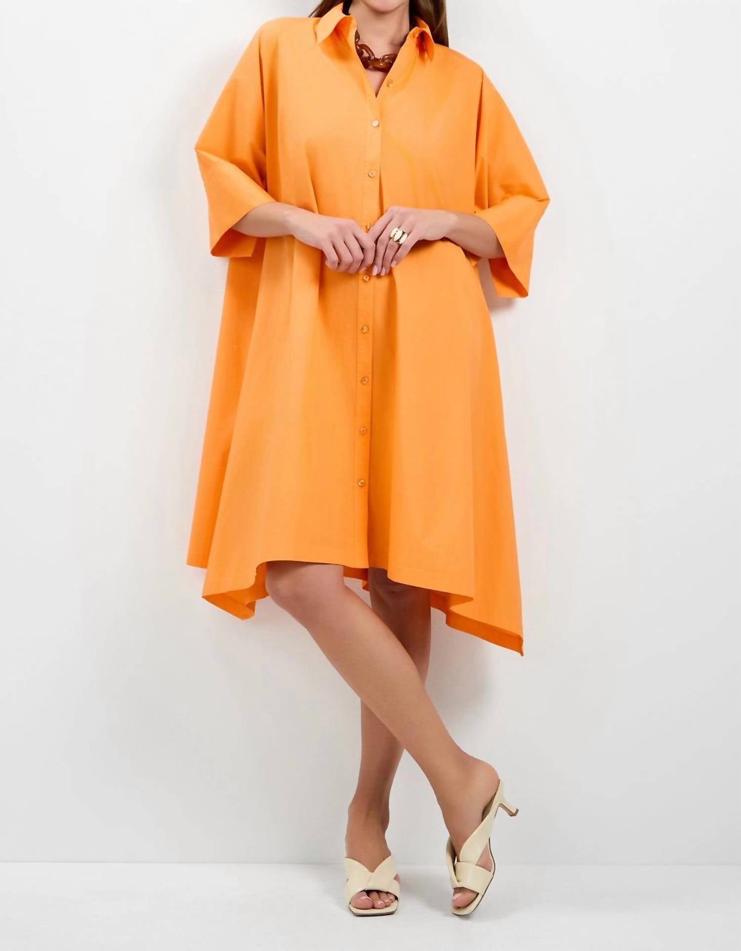 Trina Turk Seveso Shirt Dress in aulenti orange - women's dress