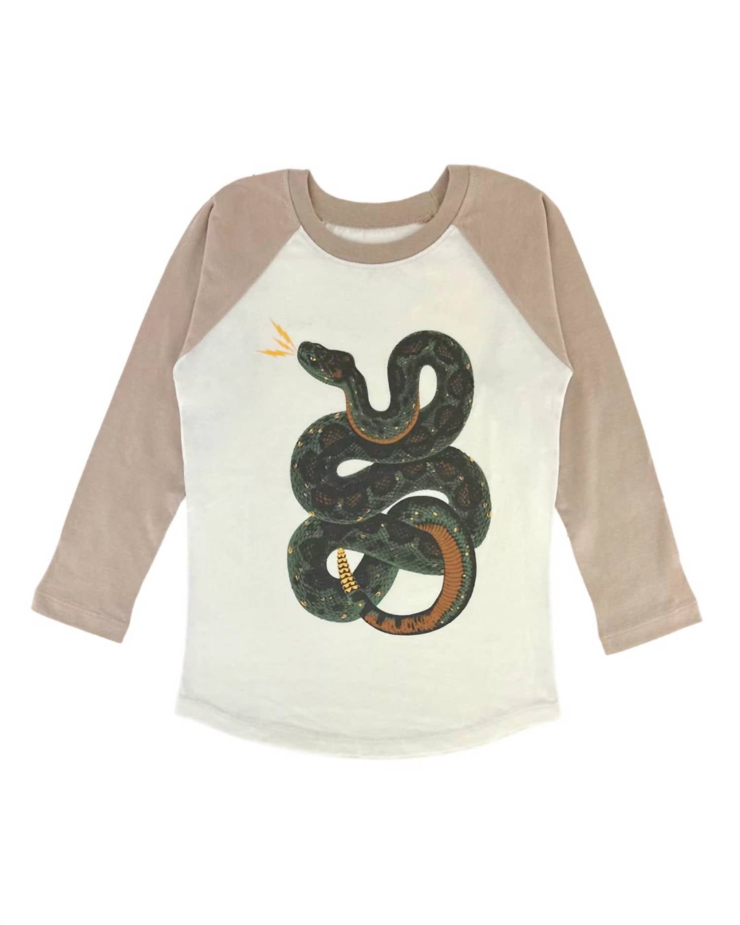 TINY WHALES Kid's Snake Pass Tee in natural clay - kids' shirt