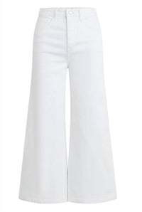 Favorite Daughter Masha Super High Rise Wide Leg Crop Jean in white - women's jeans - view 4