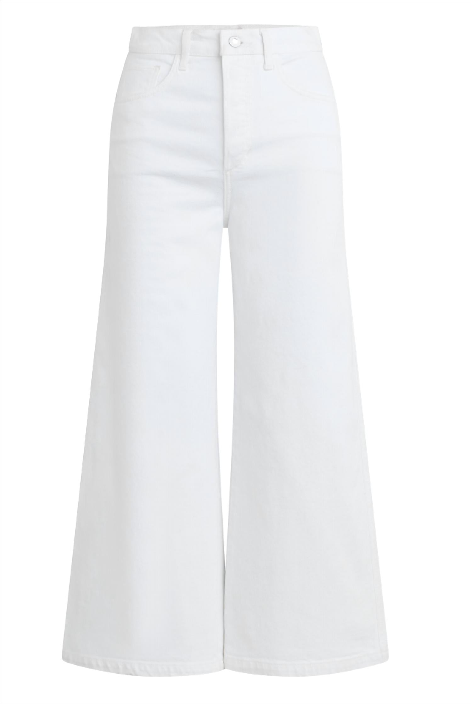 Favorite Daughter Masha Super High Rise Wide Leg Crop Jean in white - women's jeans - view 4