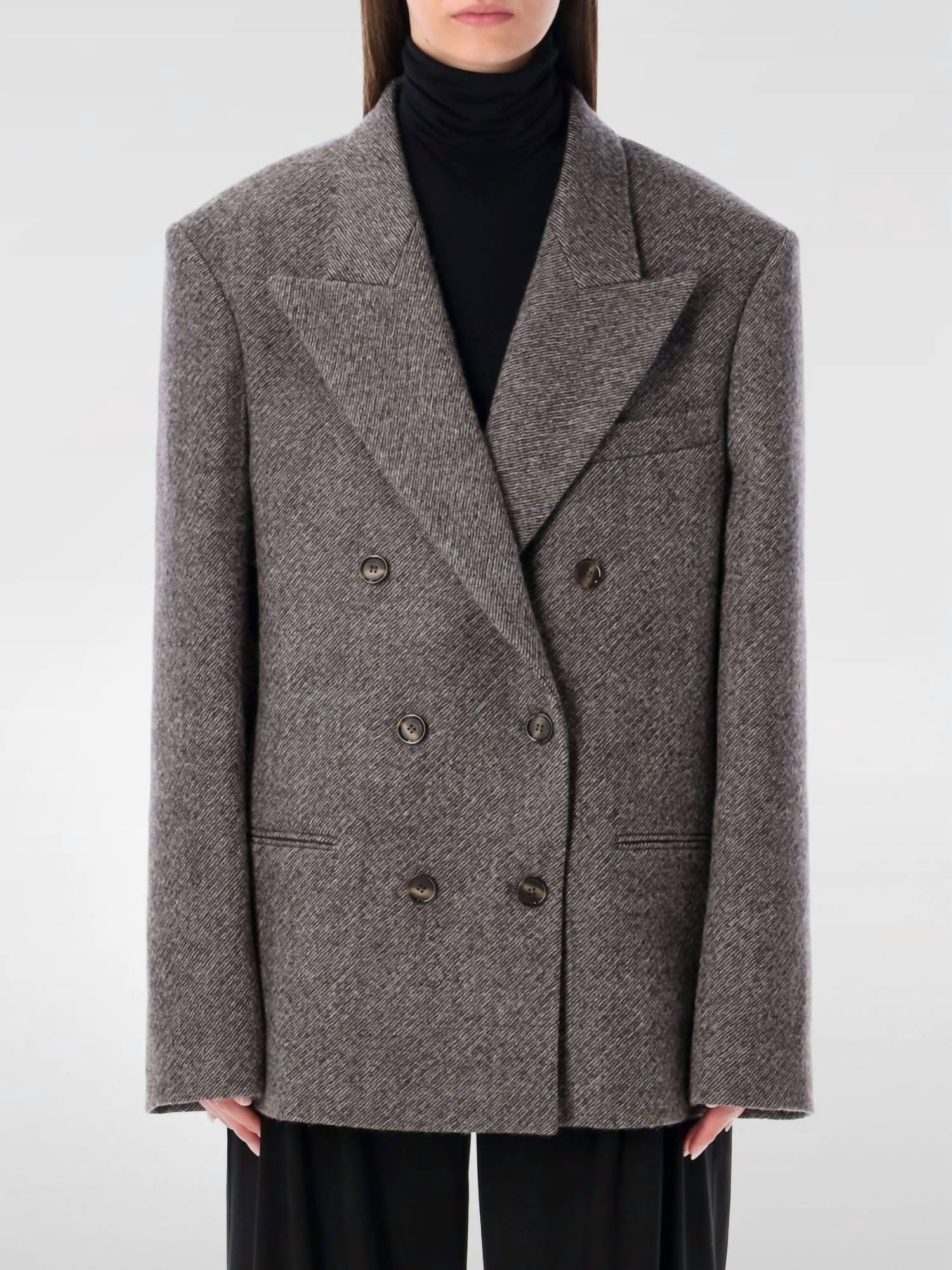 Magda Butrym Women's V-neck Blazer in grey - women's jacket