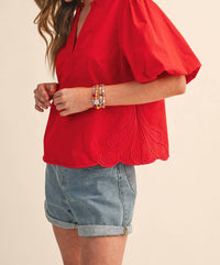 &Merci - Crush Puff Sleeve Blouse