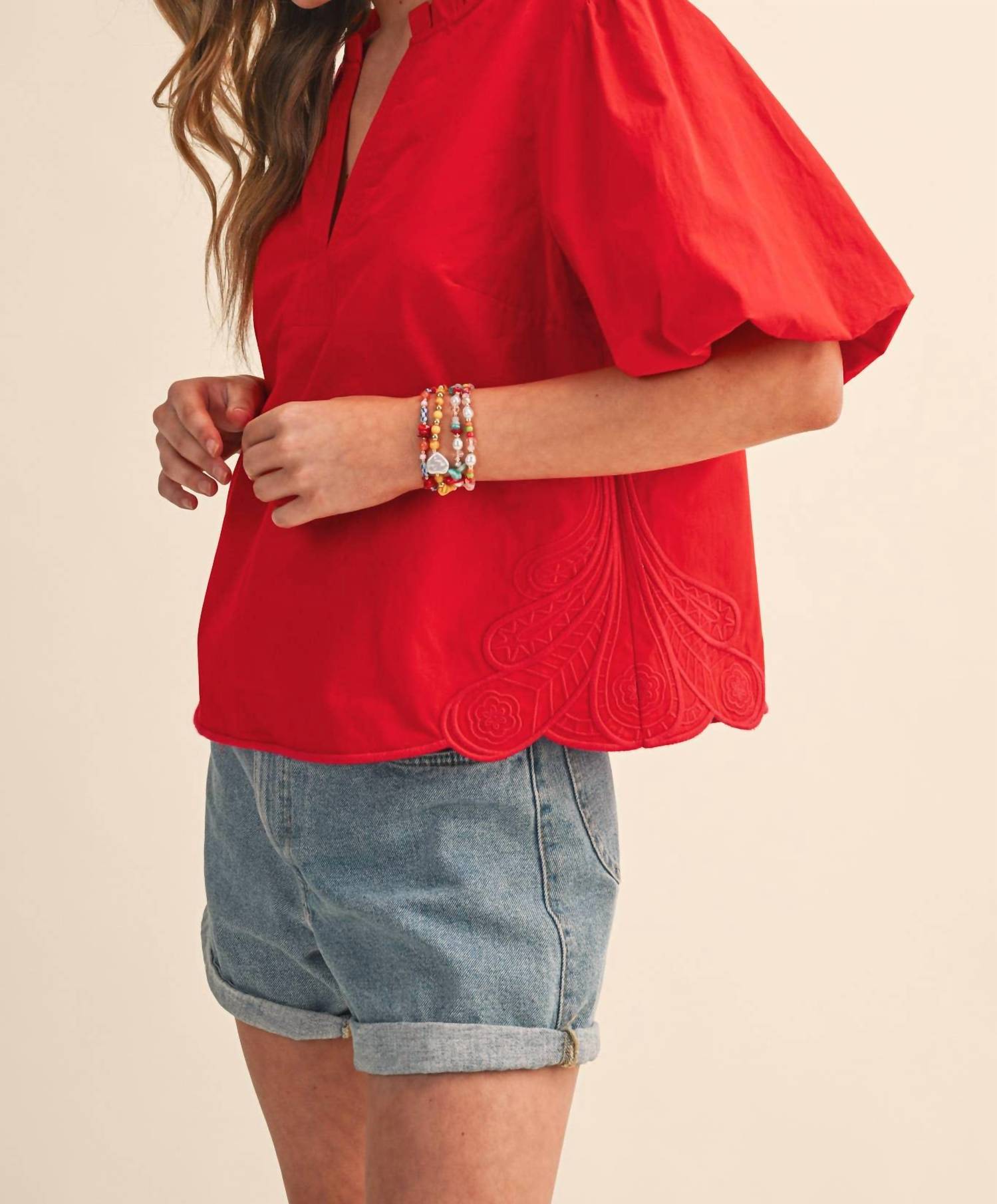 &Merci - Crush Puff Sleeve Blouse