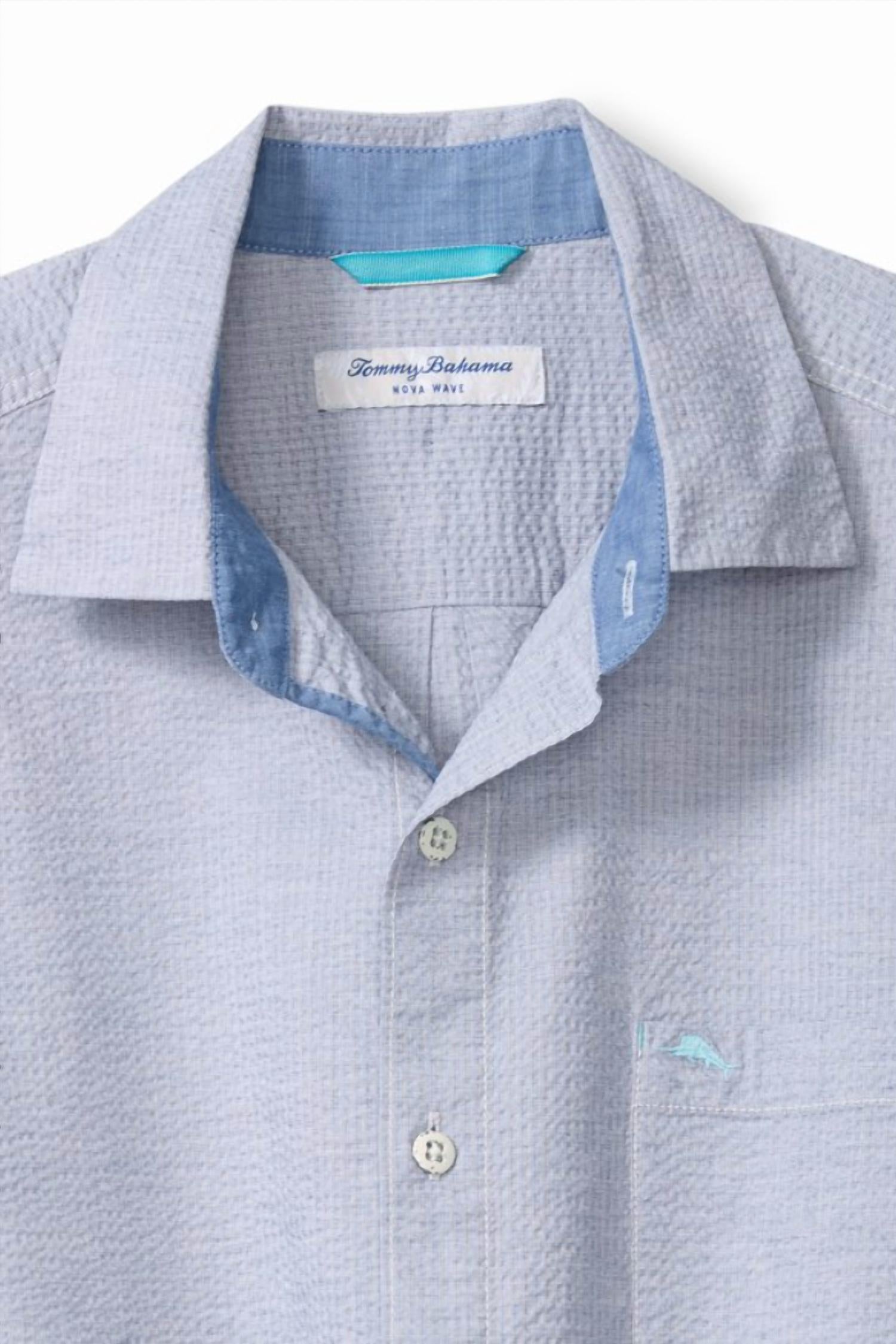 TOMMY BAHAMA Nova Wave Short-sleeve Shirt in chambray blue - men's t-shirt - view 4