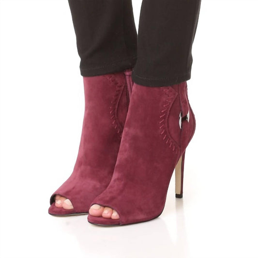 Rebecca Minkoff - Women's Ridley Suede Leather Peep Toe Ankle Booties