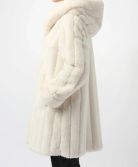 Joseph Ribkoff - Hooded Reversible Faux Fur Coat