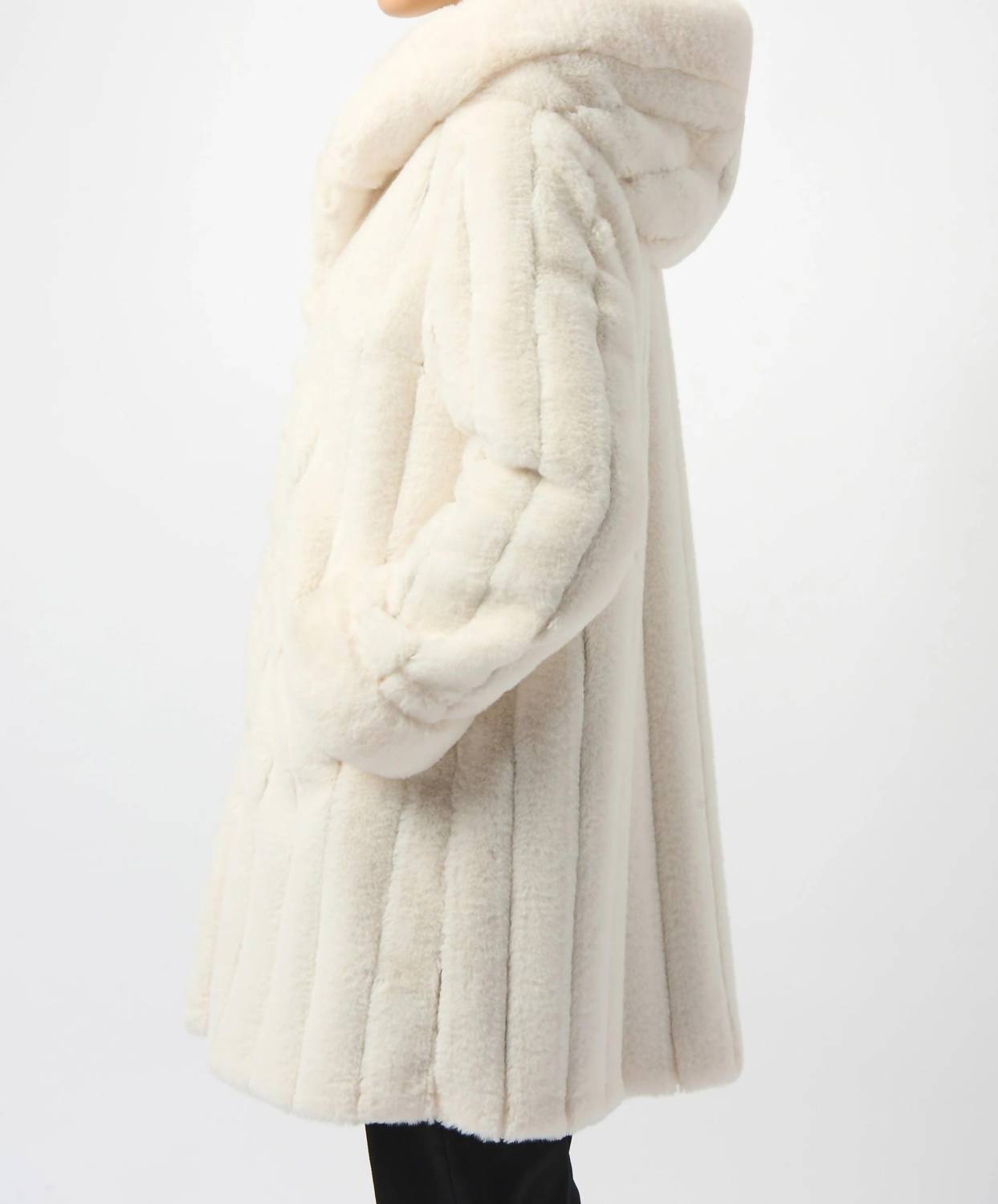 Joseph Ribkoff - Hooded Reversible Faux Fur Coat