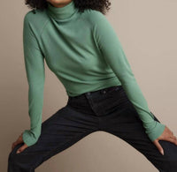summum Turtle Neck Basic Knit Sweater in jade - women's sweater
