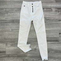 Kancan - Buttonfly Distressed Skinny Jeans