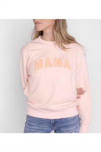 LeLaLo Women's Chenille Cotton Sweatshirt in pink - women's sweater