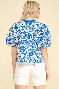 Pinch - Floral Print Contrast Detail Blouse