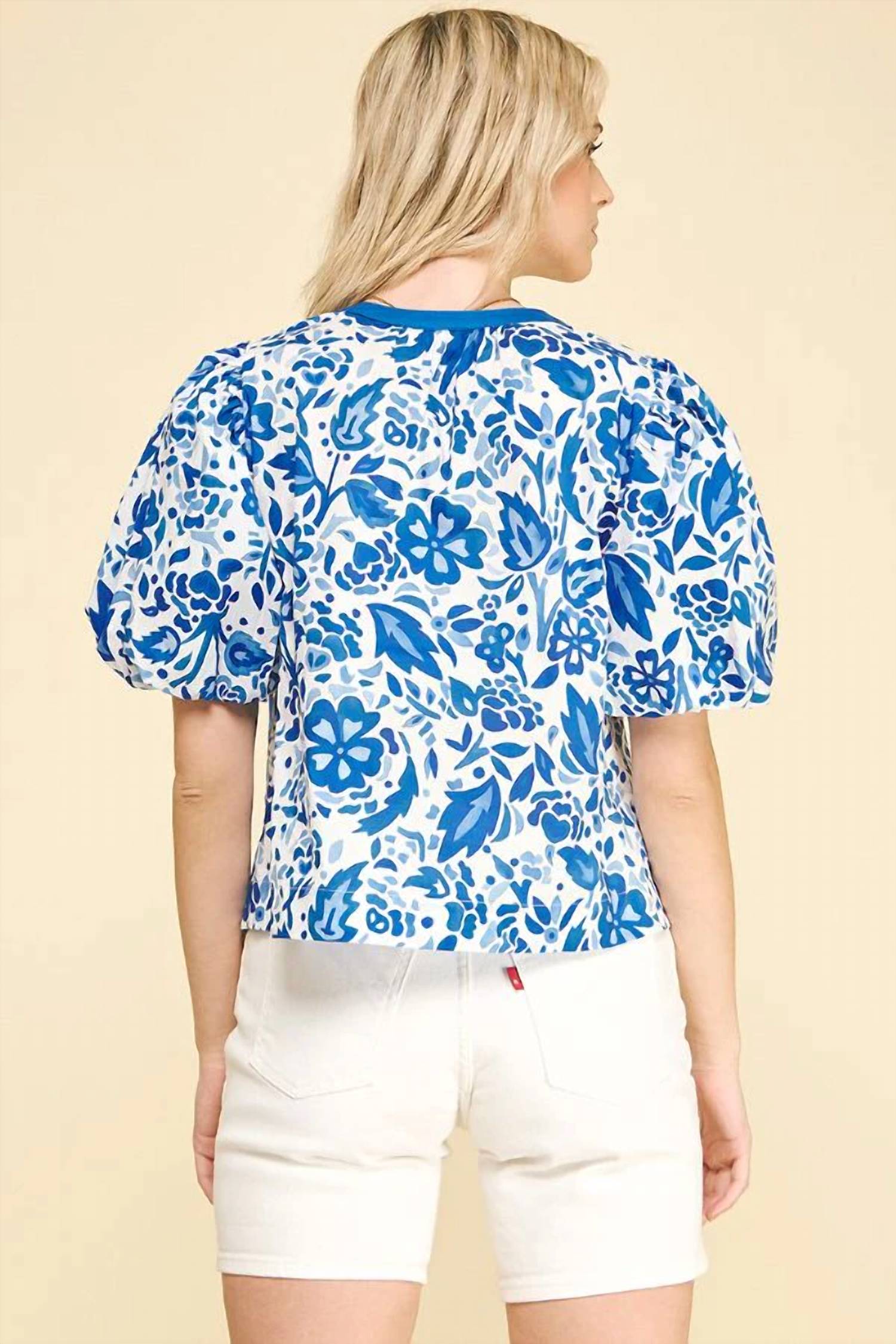 Pinch - Floral Print Contrast Detail Blouse