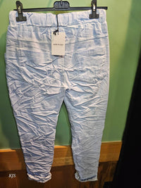 Made In Italy - Women's Embroidered Italian Crinkle Joggers