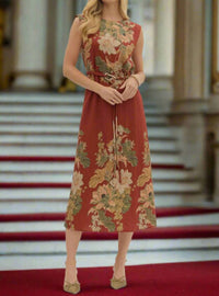 Entro - Floral Sleeveless Midi Dress