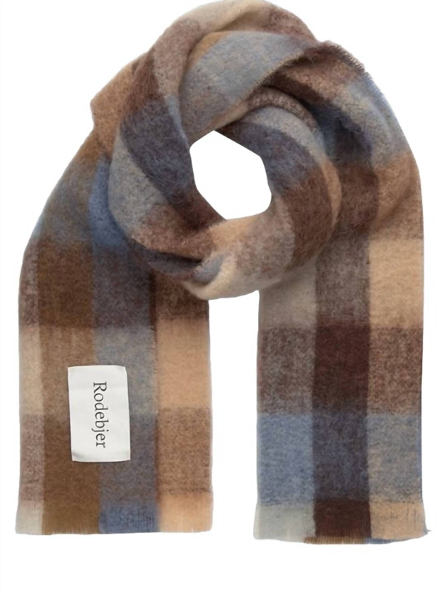 Rodebjer Women's Misty Scarf in coffee - women's scarf - detail view