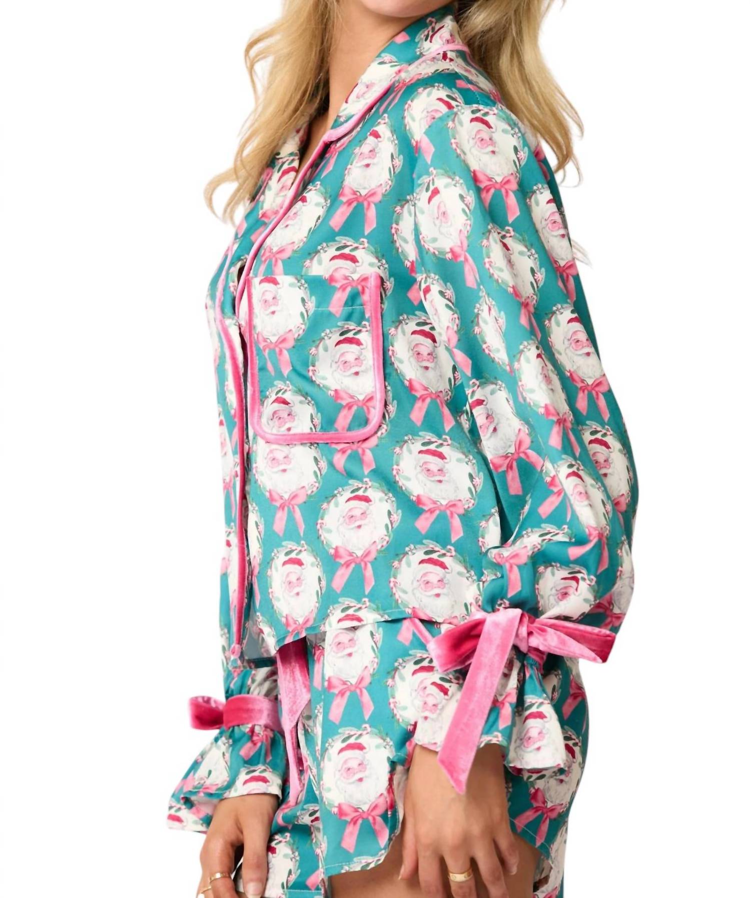 Peach Love - Santa PJ Top