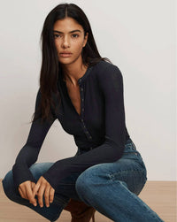 Veronica Beard - Drexler Ribbed Henley Top