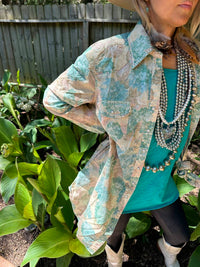 A Rare Bird - Hydrangea Snap Front Dress/tunic