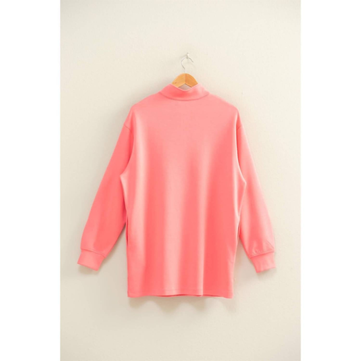 Double Zero - Women's Double Knit Half Zip Up Long Sleeve Mini Dress
