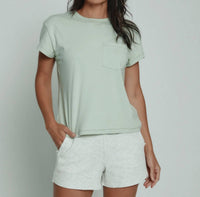 7Diamonds Relaxed Pocket Tee in mint - women's t-shirt - detail view