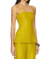 FAITHFULL THE BRAND Ostano Top in olive - women's tank top - detail view